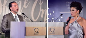 iC2 2017 Benefit Dinner at The Gallery of Grand Hyatt - iC2 Chairman A/Prof Wong Meng Ee and Mcee Stephanie opening speech