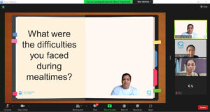 What were the difficulties you faced during mealtimes?