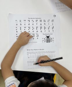 Activity: Braille dots colouring - Write your name in braille