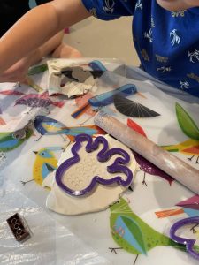 They created textures on it using different tools like Lego blocks, screws, bottle caps and many more, they cut and molded their final product by using a cookie cutter of their choice.