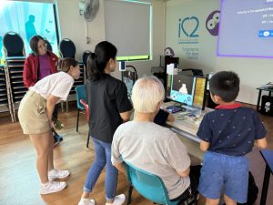 Through the workshop, our students learnt about basic coding skills, and how some mathematical concepts (e.g., coordinates, velocity) come into play in coding.
