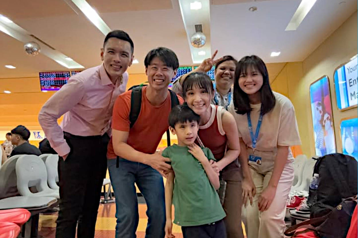 One of our beneficiaries and his parents with iC2 PrepHouse’s Executive Director and staff had a fun evening of strikes, spares, and community spirit.